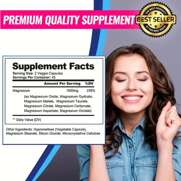 90 capsules de complexe magnesium